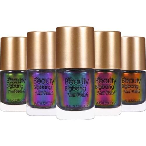 BEAUTYBIGBANG 9ml Chameleon Nail Polish Galaxy Glitter Sunset Glow Sequins Holographic Holo Nail Lacquer Varnish