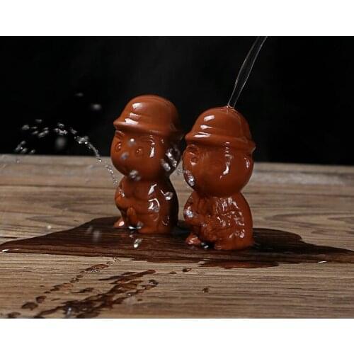 Hot sale purple clay cute pee tea pets Chinese tea accessory little monk Chinese tea pet best home decoration