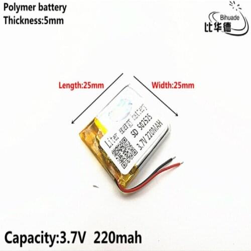 Liter energy battery 502525 3.7V 220mAH 502323 Polymer lithium ion / Li-ion Rechargeable battery for DVR,GPS,mp3,mp4
