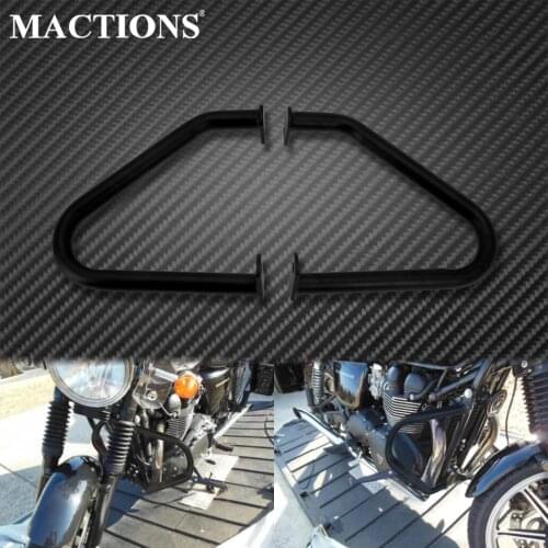 Motorcycle Bumper Engine Guard Crash Bars Gloss Black For Bonneville T100 T120 Thruxton 2016-2019 Street Cup 2017-2019