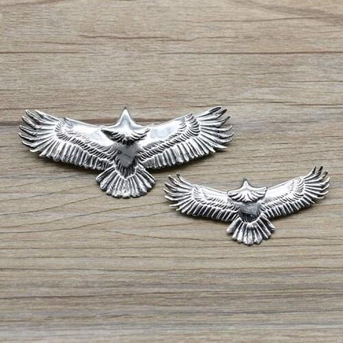 Mens Personality Accessories S925 Sterling Silver Eagle Pendant Handmade Feather Necklace