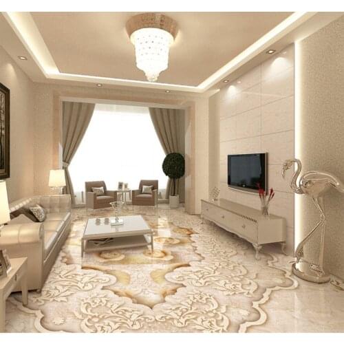 Wallpaper for floors 3 d for living room 3d floor painting wallpaper European jade marble pattern 3D relief floor marble floors