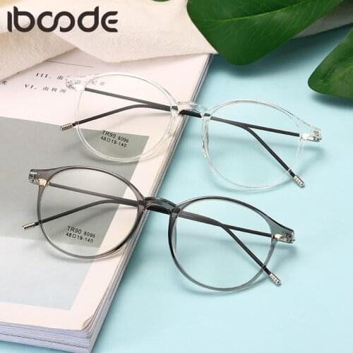 Iboode TR90 Ultralight Women Men Glasses Vintage Clear Lens Eyeglasses Fashion Female Goggle Spectacle Mirror Unisex Eyewear