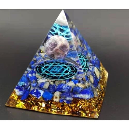 2021 New Arrive Orgonite Pyramid Amethyst Beads Sphere With Totem Natural Stone Shimmer Spectrolite Stones Reiki Chakra Jewelry