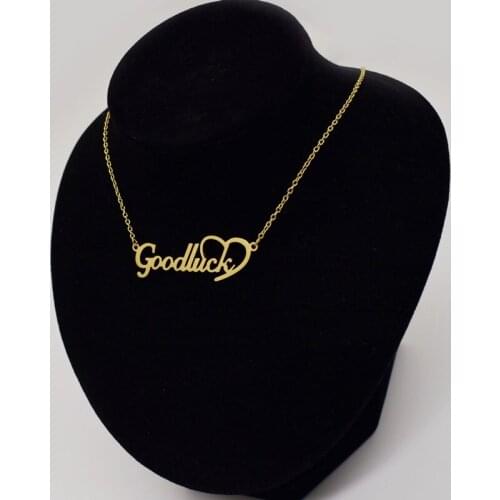 Popular in Europe and the United States, Good Luck necklace retro letter lucky love clavicle chain