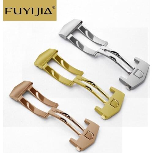 FUYIJIA New Watch Buckle Luxury Brand Watch Dedicated Folding Buckle 18MM 20MM Crocodile Strap Accessories Stainless Steel Clasp