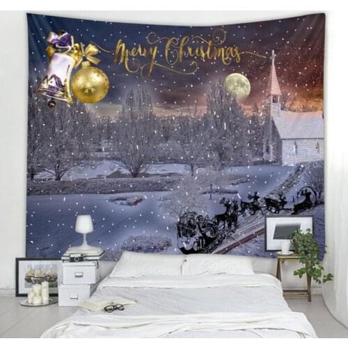 Christmas tapestry Snowy day Santa Claus wall hanging tapestry holiday decorations home party supplies decorative tapestries