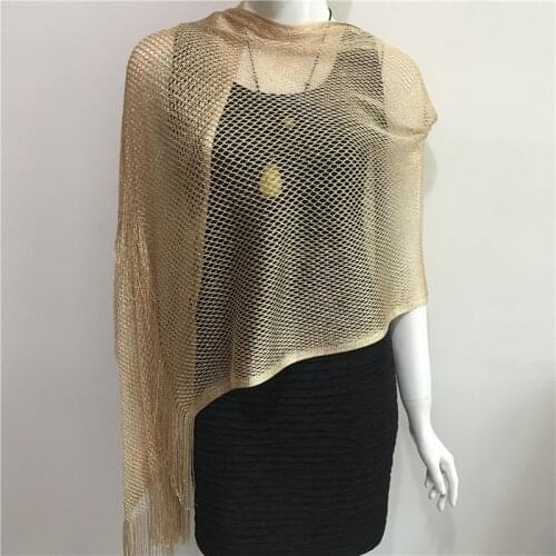 Bright Silk Hollow Mesh Fringed Shawl Female Spring Summer Polyester Scarf Multi-Purpose Turban Casual Fashion Thin Scarves