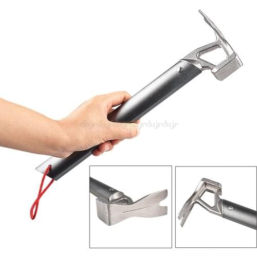 Outdoor Camping Tent Hammer Mountaineering Hiking Stainless Steel Nail Puller D25 19 Dropship