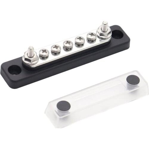 Convenient And Practical High Current 5+2 Busbar 100A+transparent Upper Cover For 12/24V Car Motorhome