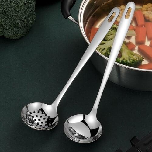 Thickened cooking leak spoon restaurant Life Home Hotel porridge spoon 304 stainless steel hot pot kitchen tools
