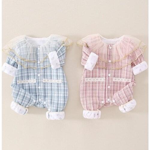 Baby spring clothes suits boys girls baby romper cute full moon one-piece spring and autumn net yarn out cute princess clothes