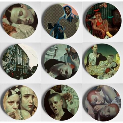 High Quality Beautiful Decorative Plate Edward Povey Painting Wall Plate Home Living Room Hotel Art Plate Ceramic Handcrafts