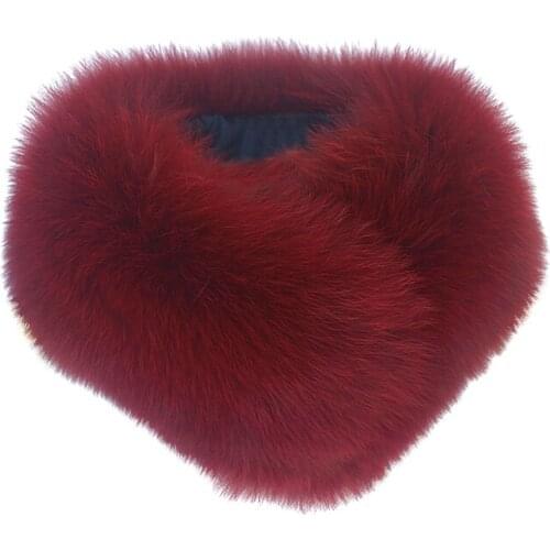 Zero fish Real Fox Fur Collar Women 100% Natural Fox Fur Scarf Winter Neck Warmer Fur Collar Short Scarves Men