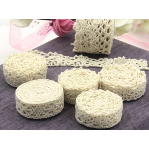 1m Lace accessories handmade DIY material beige cotton tablecloth bed linen womens hollow fabric decoration