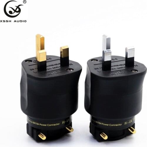 1pcs 2pcs XSSH audio HiFi DIY Hi-end Acoustic Sound System AC power EN electric plug 3 pin UK British plug fuse Connector