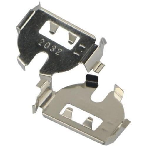 100pcs/lot Nickel Plated Phosphor Bronze Coin Cell CR2032 Battery Holder, CR2032 Battery Retainer