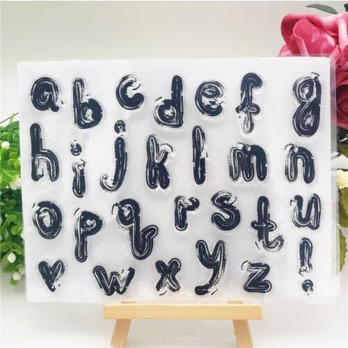 14*18CM Chalk Lowercase Transparent Clear Stamps / Silicone Seals Roller Stamp For DIY Scrapbooking Photo Album/Card Making