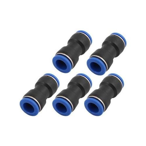 5Pcs 14mm Dia 2 Way Straight Hose Pneumatic Air Quick Fitting Push In Connector