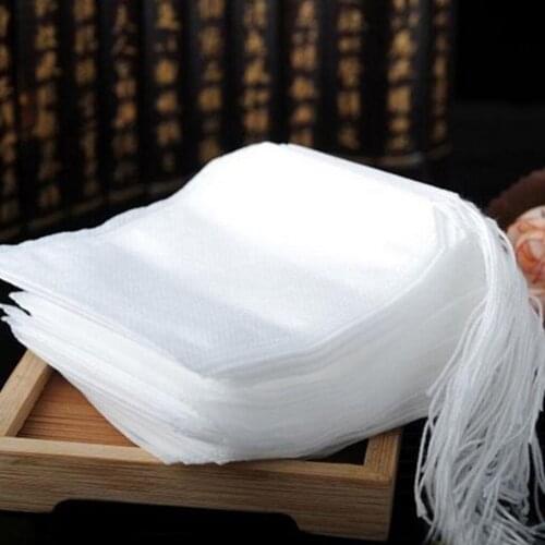 50pcs Non-Woven Fabrics Bags Empty Tea Filter Bags Loose Herbs Teabag with Drawstring for Scented Tea Herb