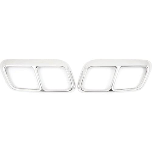 Car Silver Chrome Exhaust Pipe Cover Out Tail Throat Decor Trim for Land Rover Range Rover Sport 2018-2020