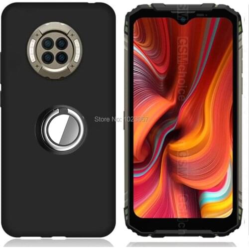 Case For DOOGEE S96 Pro 6.3'' Black Matte Soft Metal Finger Ring Holder Cover Doogee S96 Pro Couqe Fundas