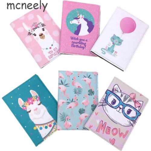 Lovely Unicorn Alpaca Flamingo Travel Passport Holder Waterproof Credit Card Wallet Passport Cover Business Card Case Passport