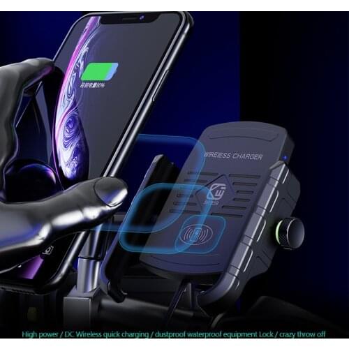 Motorcycle Mobile Phone Holder 15W Wireless Charger Phone GPS Stand Bracket Motorbike Phone Mount Support acceassories