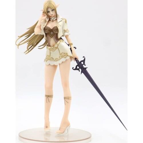24CM Anime Figure Sword Can Be Replaced Lineage Heaven 2 Elf Female Mage PVC Action Figure Collection Model Toys