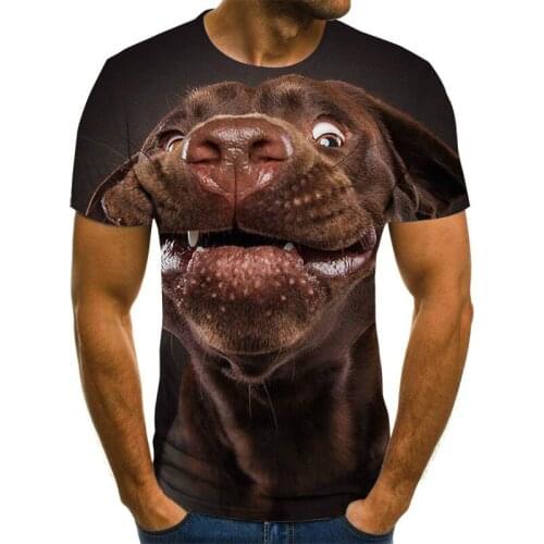 Dog T-shirt Mens Casual Top Fashion 3D T-shirt O-Neck Shirt Large Size Summer Streetwear 2021 New