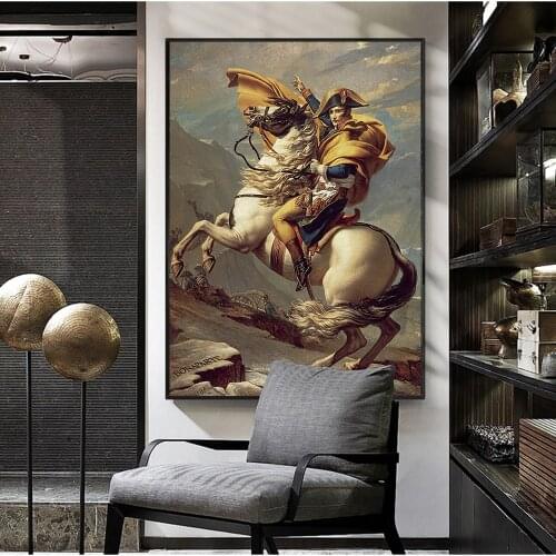 Retro Oil Painting On Canvas Vintage Warrior Soldier On Horse Poster Big Large Size Pictures On Wall Loft Frameless Home Decor