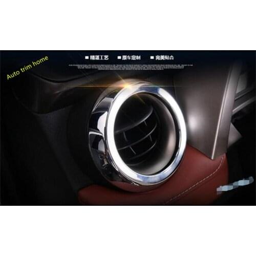 Lapetus Chrome Side Air Condition AC Outlet Vent Circles Cover Trim For Toyota RAV4 RAV 4 Hybrid 2016 2017 2018 Auto Accessories