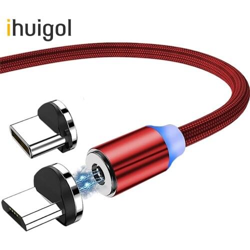 !ACCEZZ LED Fast Magnet Charger Cable Lighting 8 Pin Micro USB Type C For iPhone X 7 8 6 Xiaomi 3 in 1 Magnetic Charging Cables