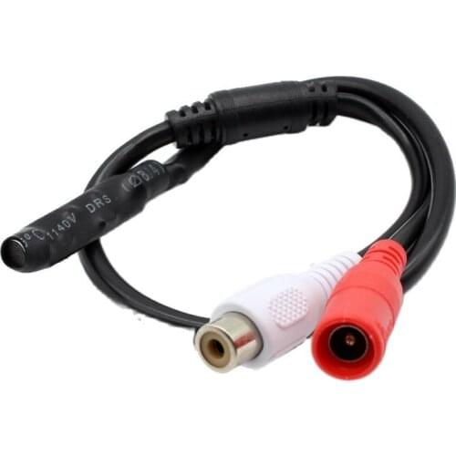 Mini audio capturer Mini Mic Audio CCTV Microphone Cable RCA Output Sound for Security DVR Cameras