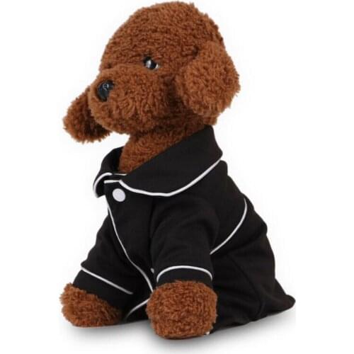 Fashion Solid Button Pet Dog Cat Pajamas Apparel Warm Clothes Costumes Warm Winter Jumpsuit Outfit