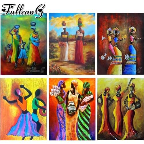 FULLCANG full square/round drill 5d diy diamond painting "african woman dance" embroidery rhinestone cross stitch kits FC457