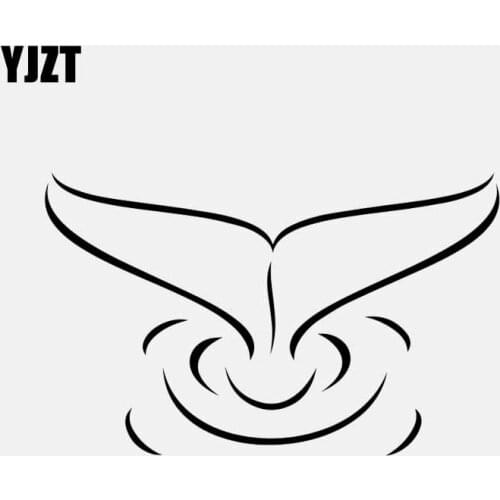 YJZT 16.2CM*10.1CM Whale Tail Fin Decal Window Car Sticker Vinyl Decor Beach Ocean Water Sea Fish Black/Silver C24-0964