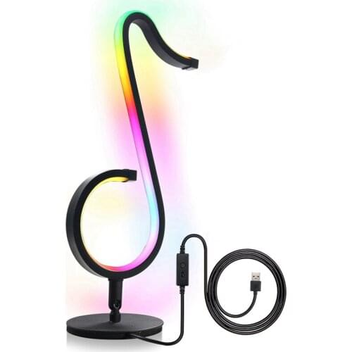Night Light,Ambient Light APP Remote Control Colorful Wall Light Music Clef Shape Night Light Home Indoor Living Room