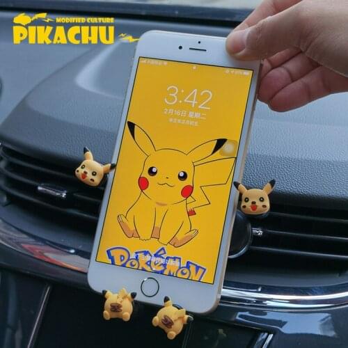 Pokemon Pikachu Car Phone Holder Gravity Telescopic Bracket Cartoon Mini Phone Holder Outlet Universal Car Bracket Car Holder