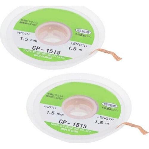 Width 1.5mm Length 1.5M Desoldering Braid Welding Solder Remover Copper Wick Wire Lead Cord Flux BGA Repair Tool