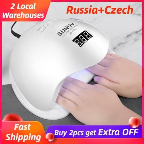 Original SUNUV SUN5 Plus Nail Lamp For Big Hands UV Light 36Leds Manicure Dryer CZ-DHL Europe Fast Shipping