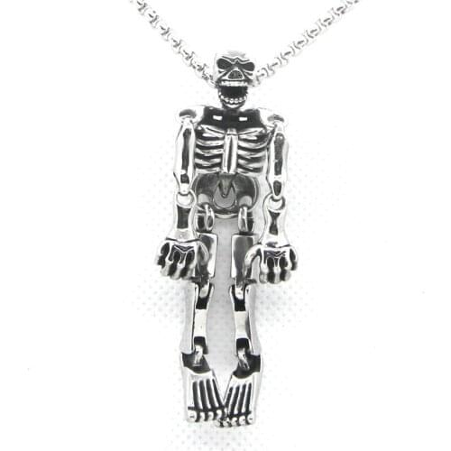 Rany&Roy Newest Support Dropship Flexible Skull Body Pendant 316L Stainless Steel Biker Fashion Skull Pendant