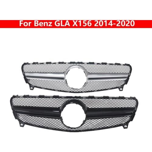 For Mercedes-Benz GLA X156 2014-2020 Car Styling Middle Grille ABS Plastic Bumper Front Center Grill Modified to AMG GLA45