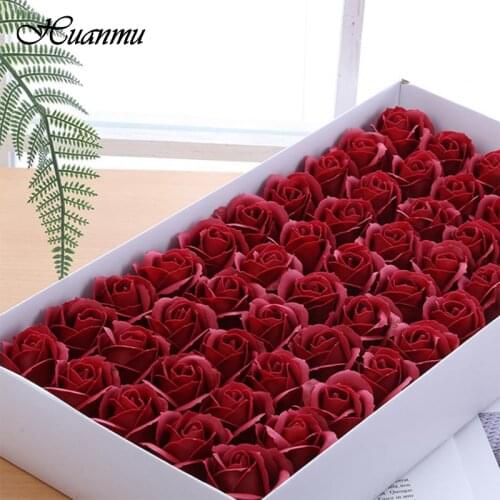 Luxurious high-end 50Pcs 3-layer Simulated Rose Scented Soap Flower Birthday Valentine Gift for Girlfriend Artificial Flowers