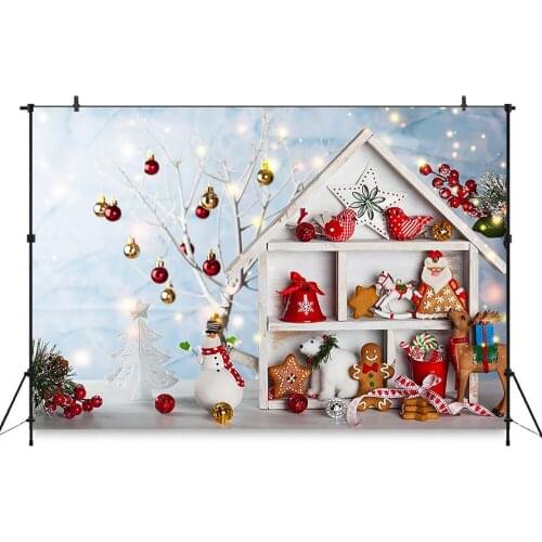 Christmas Photography Toy snowman Christmas tree Backdrop glitter Light Reindeer Wreath Photo Booth Gold Pink Decorations