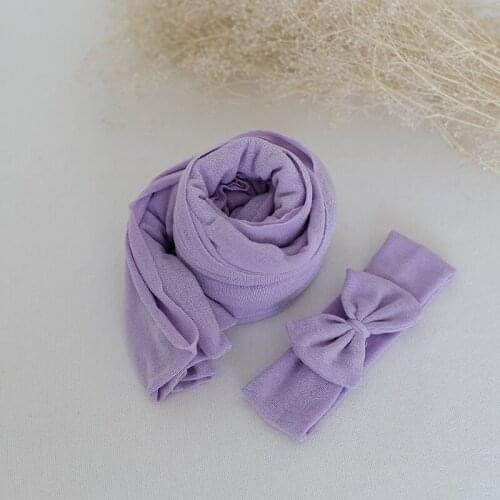 Santa Layer fabirc Newborn Baby stretch Knit Wrap and headband set Christmas Baby Jersey Stretch wrap Newborn Photo Props