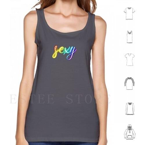 Sexy Rainbow Glow Tank Tops Vest Sexy Rainbow Glow Fun Glow In The Dark