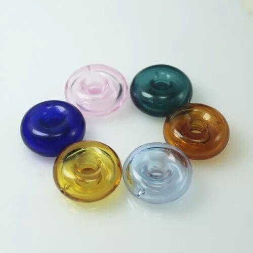 50pcs Cute Murano Circle Glass Essential Oil with Diffuser Hole Perfume Essential Oil Aromatherapy Bottle glass Pendant Decor
