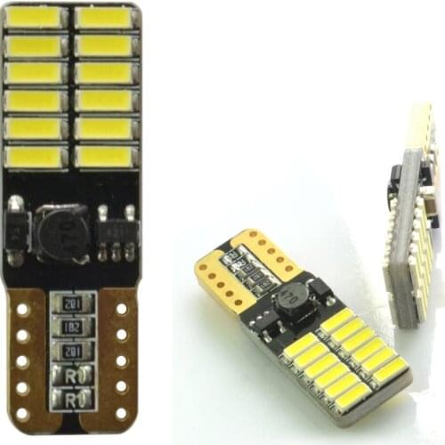 4x 24 SMD 3014 LED Lampe W5W T10 CAN-Bus Weib 250LM 12V kein Standlicht