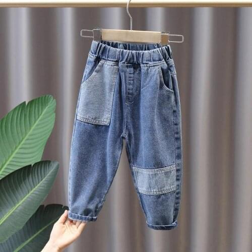 Spring And Autumn Childrens Pants New 2021 Baby Loose Jeans Boys Foreign Style Girls Trousers Tide Suitable For 2-10 Years